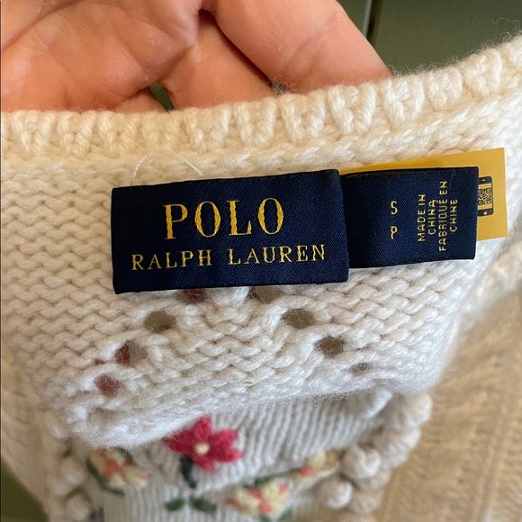 Ralph Lauren White Embroidered Sweater Tank - Picture 2 of 3